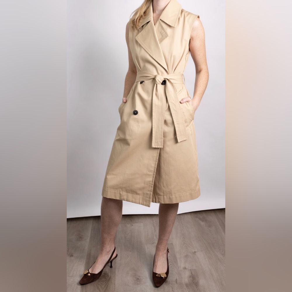 NWT Zara beige, tan, trench coat style dress XS/S
